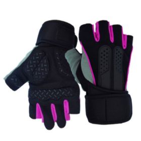Unisex Tactical Weight Lifting Gym Gloves (Option: Pink-L)