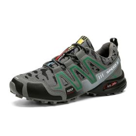 Men Hiking Shoes Climbing Male Sports Shoes Work Safety Toe Tactical Non-Slip Durable Trekking Sneakers Mens Footwear (Option: DARK GREY-43)