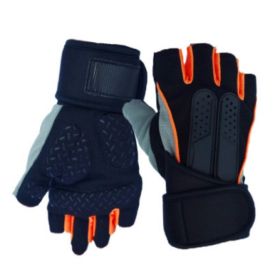 Unisex Tactical Weight Lifting Gym Gloves (Option: Orange-L)
