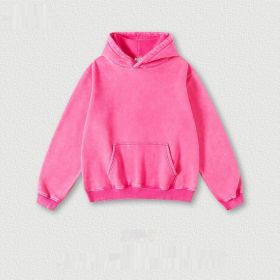 Men's Fashion Retro Velvet Padded Hooded Sweatshirt (Option: Rose Pink-S-Tops)