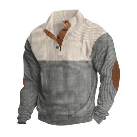 Spring And Autumn New Men's Stand-up Base Shirt Casual Sports Pullover (Option: Gray-L)