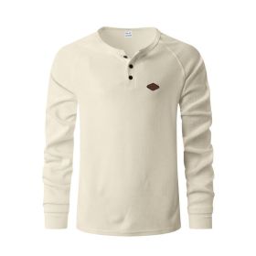 Waffle Buckle Quick-drying Raglan Henry Long Sleeve (Option: Apricot-XXL)
