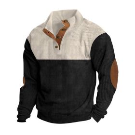 Spring And Autumn New Men's Stand-up Base Shirt Casual Sports Pullover (Option: Black-L)